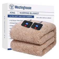 Westinghouse Electric Blanket, King Size, Soft Plush Sherpa, 100