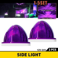 LED Watermelon Light Purple Flash For Truck Trailer Round Side Marker Lamp 2-10X picture