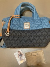 BRIGHTON Kayden Colorblock Blue Black Heart Quilted Crossbody Bag Satchel NWOT picture