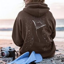 Manta Ray Hoodie, Stingray Hoodie For Ocean Lovers,Sea Life Hooded picture