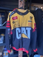 Chase Authentics NASCAR Jeff Burton Cat Racing Jacket Mens XL Snap Buttons picture