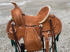 Youth Western Rough Out Barrel Saddle Serpentine Tooling  10