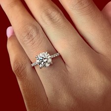 Luxury Diamond Ring 950 Platinum 2.32 Ct Round  Lab Grown CVD IGI EF VVS2 picture