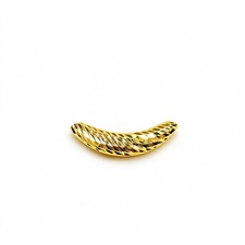 Gold Tone Crescent Moon Pendant Charm Textured Cut Women Fashion Necklace Jewelr picture