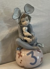 Lladro LOVING MOUSE #5583 Child In Mouse Costume Holding Cat - Mint No Box picture