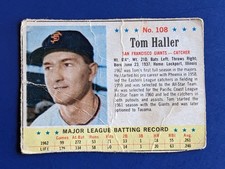 1963 Post Cereal - Tom Haller #108 - San Francisco Giants SHORT PRINT picture