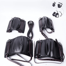 PU Leather Dog Crawl Arm&Knee Cuffs Harness Puppy Fetish Sets Role Playing picture