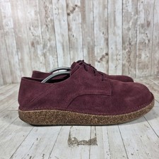 Birkenstock Gary Maroon Burgundy Suede Leather Lace Up Shoes Mens 12 EU 45 picture