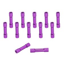 12 Pcs M3 x 28mm Knurled Aluminum Standoff Spacer Column Purple picture