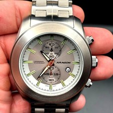 Aragon Predator VD51 50mm Gray Chronograph Stainless Steel Mens Watch NIB Unworn picture
