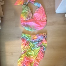Vibrant Tye Dye Two Piece Halter And Skirt Set picture