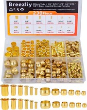 Compression Fittings Assortment kit-6 230PCS Sleeves Ferrules,Insert, Brass  picture