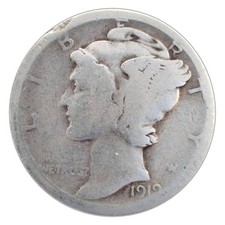1919-S Mercury Dime AG About Good 90% Silver picture