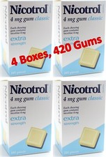 Nicotrol Nicotine Gum 4mg Classic. 4 Boxes of 105 Gums. Total 420. Exp 04/2028 picture