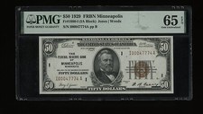 DBR 1929 $50 FRBN Minneapolis Gem Fr. 1880-I PMG 65 EPQ Serial I00047774A picture