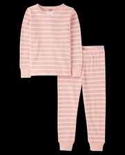 NEW GYMBOREE GIRLS TWO PIECE STRIPED THERMAL  PAJAMAS GYMMIES  SIZE 5T picture