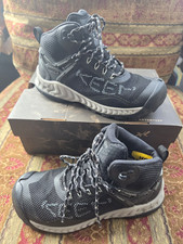 KEEN Women's Mid Top Athletic Sneaker Lace Up Black/Gray Mesh Wide picture