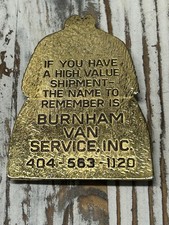 Burnham’s Van Service Vintage Metal King Tut Paper Weight Gold Tone Atlanta GA picture