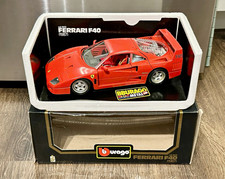 Vintage 1987 Bburago 1:18 Scale Ferrari F40 Red Die-Cast Model Car Cod. 3032  picture
