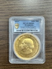 1923 GERMANY WESTPHALIA 10000 MARK NOTGELD NOTGELD PCGS MS 65 picture