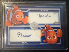 2023 Topps Chrome Disney 100 Nemo Marlin Blue Wave Refractor Dual Auto /23 picture
