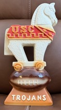 VINTAGE 1974 EZRA BROOKS USC TROJANS FOOTBALL CERAMIC DECANTER picture