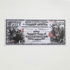 1865 US $50 Provincetown MA National Bank Currency Bill Note Reproduction Fr 442 picture