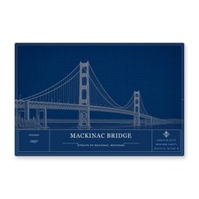 Mackinac Bridge Architectural Wall Art Aluminum Sign picture