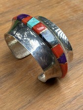 Duane Maktima Inlay Cuff Hopi Native American picture