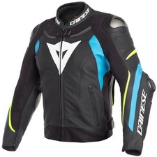 Dainese Super Speed 3 Leather Motorcycle Jacket CE Armored Track Sport Blue Fluo picture
