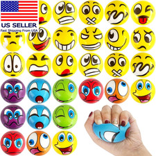 30 Pcs Face Stress Balls,2.5 Inch Funny Face Squeeze Balls,Emotion Squeeze Foam picture