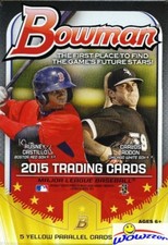 2015 Bowman Baseball HUGE EXCLUSIVE Factory Sealed Hanger Box-5 YELLOW PARALLELS picture