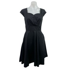 Hanpceirs Black 1950s Vintage Party Cocktail Sweetheart Fit & Flare Mini Dress M picture