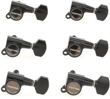 Gotoh SG381-07 Tuning Machine Set - 6 In-line Right-handed, Black Chrome picture