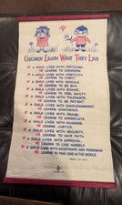 Vintage 1963 Children Learn What They Live Dorothy Law Nolte Wall Hanging MCM picture
