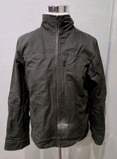Kuhl Burr Jacket Vtg Patina Dye Olive Mens Sz L Cotton Canvas Fleece Lined Coat  picture