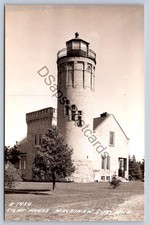 K61/ Mackinaw City Michigan RPPC Postcard c1910 Light House Building 172 picture