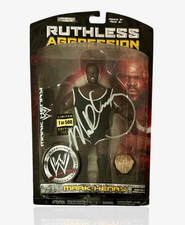WWE MARK HENRY SIGNED 1 OF 500 RUTHLESS AGGRESSION 30 TOY WITH LEATHER BELT picture