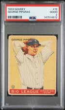 1933 Goudey George Pipgras #12 PSA 2 GOOD New York Yankees  picture