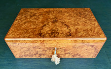 Elie Bleu Madrone Burl Wood Cigar Humidor 16” x 10” x 5.5” picture