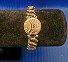 Vtg.  D.F. Briggs Co. Carmen Floral/Swirled Circle Sweetheart Expansion Bracelet picture