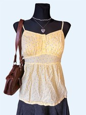 Vintage Y2K F&F Yellow Floral Cami Top – Coquette Cottagecore Babydoll Camisole picture