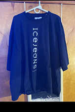 Iceberg Ice Jeans Men's Navy Graphic Logo Crew Neck Short Sleeve Cotton Tee picture
