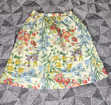 Vintage 80s 90s California Connection Floral Midi Skirt Pastel Elastic Waist 30” picture