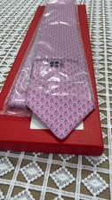 Ferragamo Men's Pink Gancini Butterfly Silk Neck Tie 59x3.25 picture