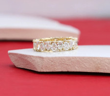 Elegant 5.50 Ct Pear Lab Grown Diamond Eternity 18KT Yellow Gold Wedding Band picture