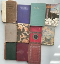 Antique Vintage Poetry Book Lot 11 Books Frost Longfellow Whittier Burns picture