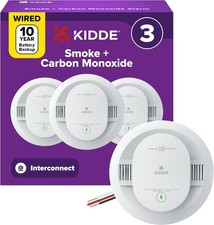 Kidde Smoke & CO Detector, Hardwired & 10-Year Battery, 30CUA10, 3 Pack picture