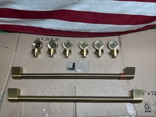 NOB CAFE GE BRUSHED BRASS HANDLE/KNOB KIT # CXFCEHKPMCG FOR ELEC RANGES picture