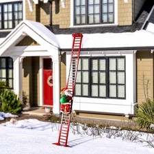 10' Animated Climbing Santa Outdoor Christmas Decoration Ladder Lights Music picture